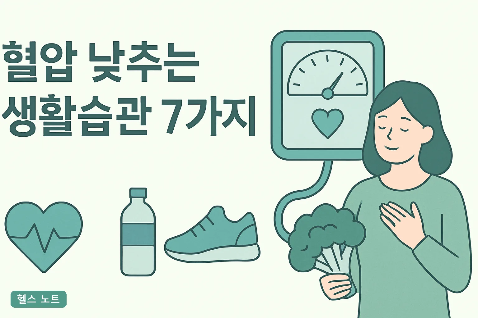 혈압 낮추는 생활습관 7가지, 2026년 기준 4주 만에 수축기 15mmHg 낮추는 실천표