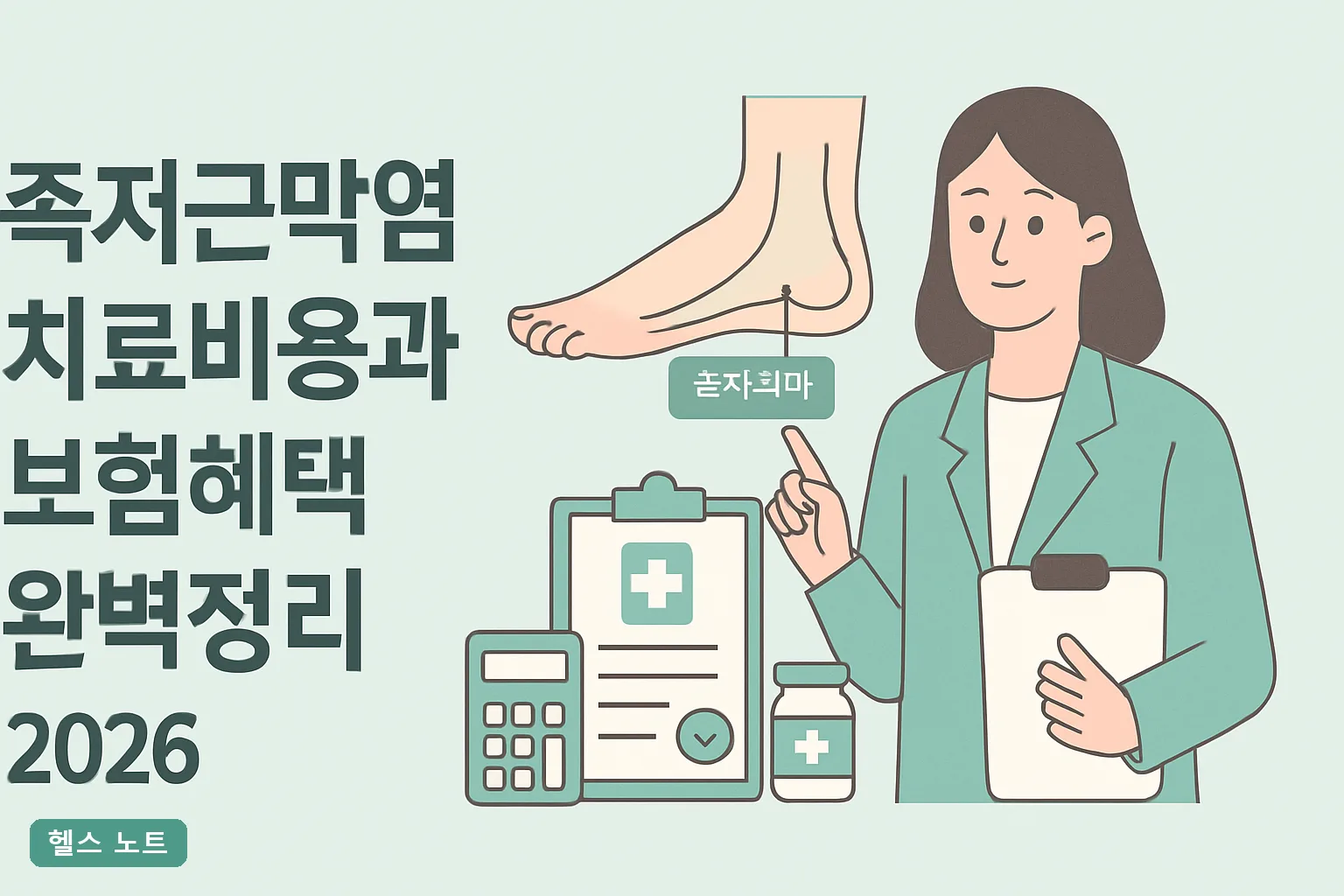 족저근막염 치료비용과 보험혜택 완벽정리 2026, 체외충격파 실비 청구 기준과 병원비 총정리