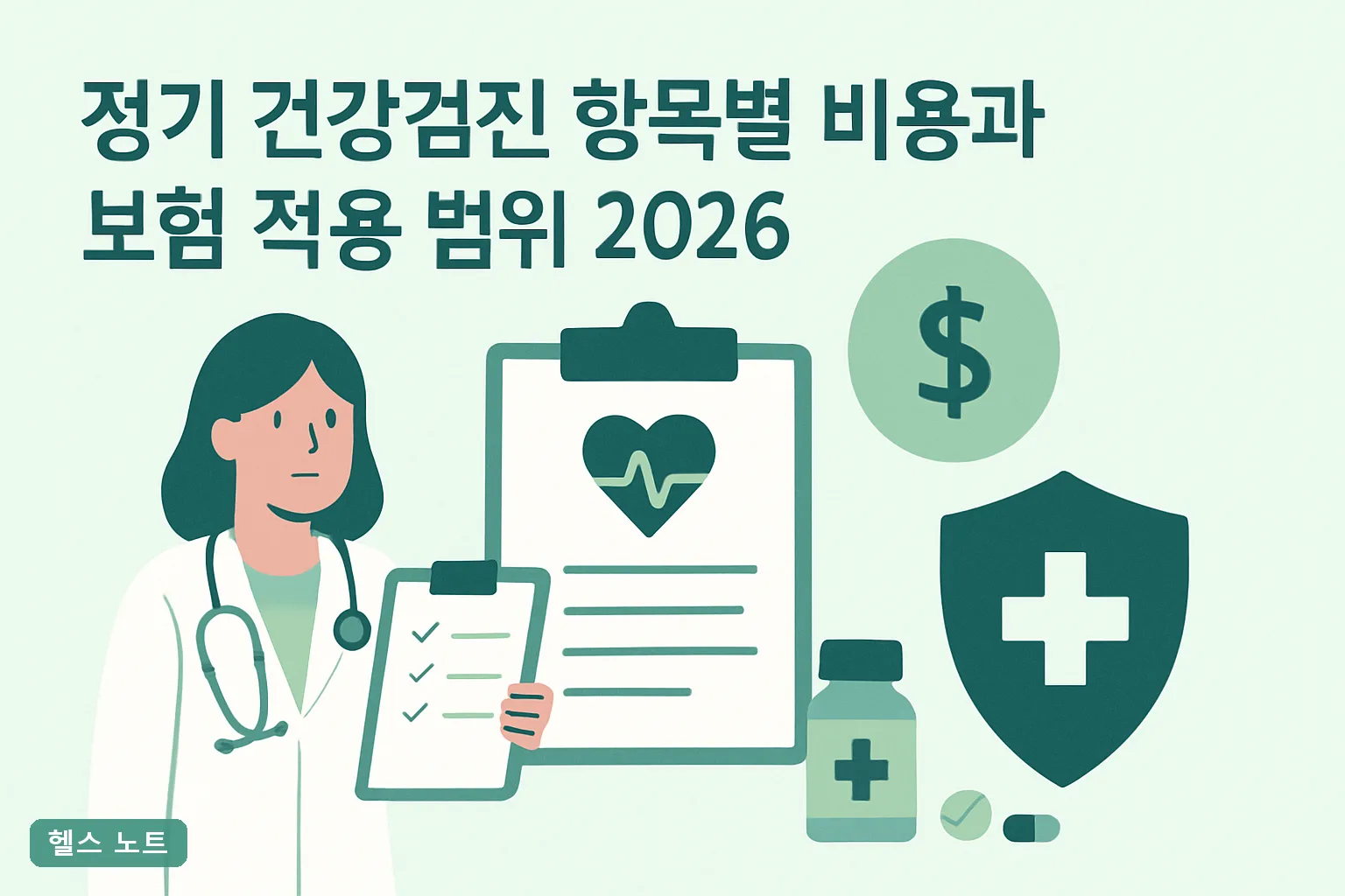 정기 건강검진 항목별 비용과 보험 적용 범위 2026 총정리, 국가검진 0원 항목과 실손보험 청구 기준표