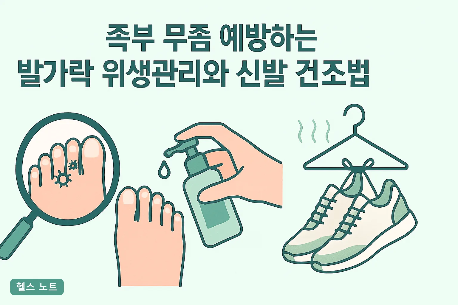 족부 무좀 예방하는 발가락 위생관리와 신발 건조법 7단계, 2026년 24시간 완전건조 루틴표