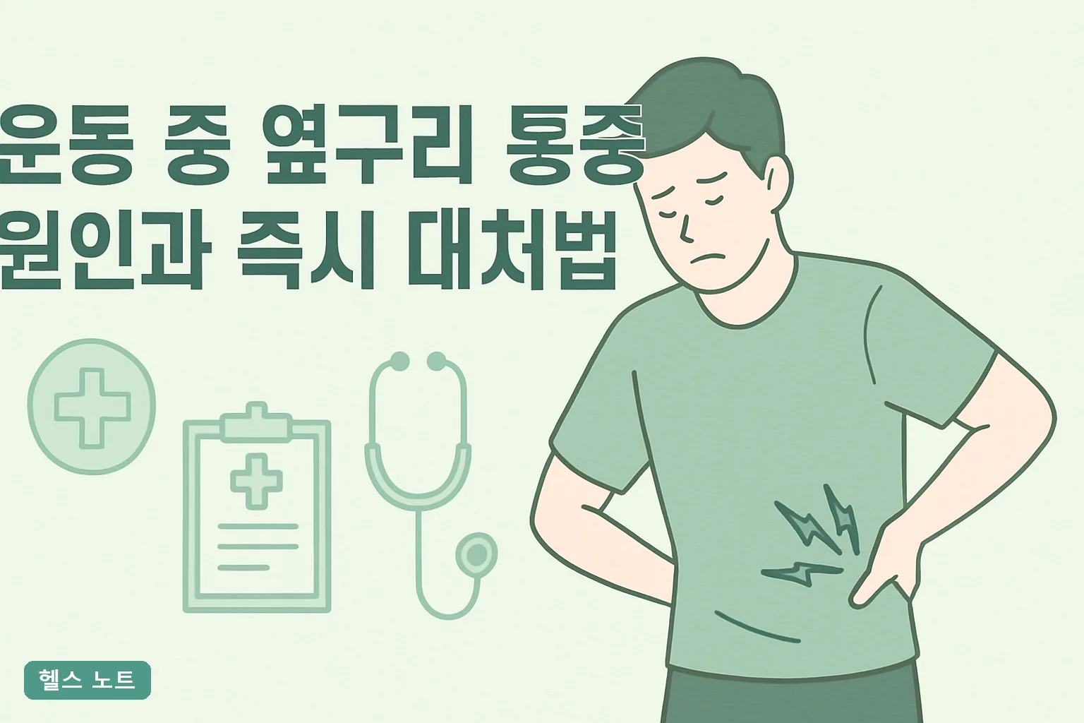 운동 중 옆구리 통증 원인과 즉시 대처법 5단계, 2026년 기준 달리기 옆구리 결림 60초 완화법