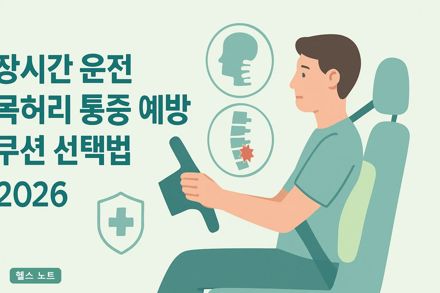 장시간 운전 목허리 통증 예방 쿠션 선택법 2026, 두께 기준표와 4시간 운전 세팅 5단계