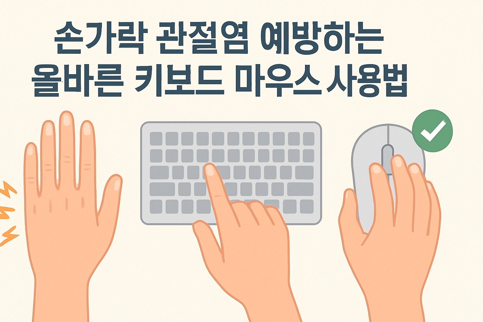 손가락 관절염 예방하는 올바른 키보드 마우스 사용법