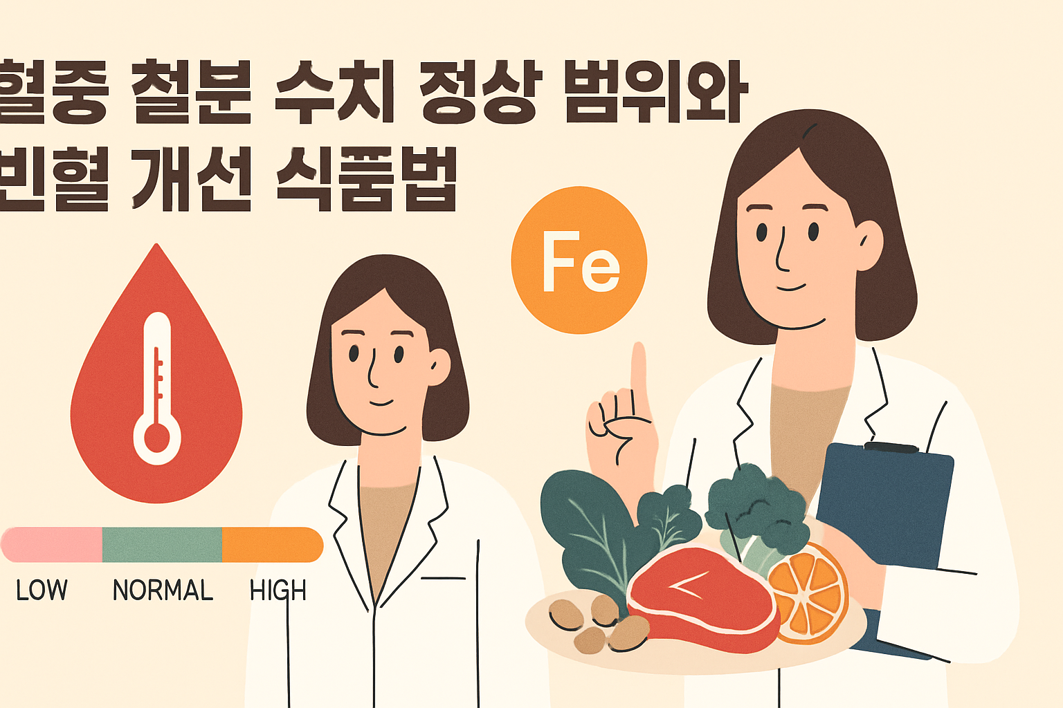 혈중 철분 수치 정상 범위와 빈혈 개선 식품법