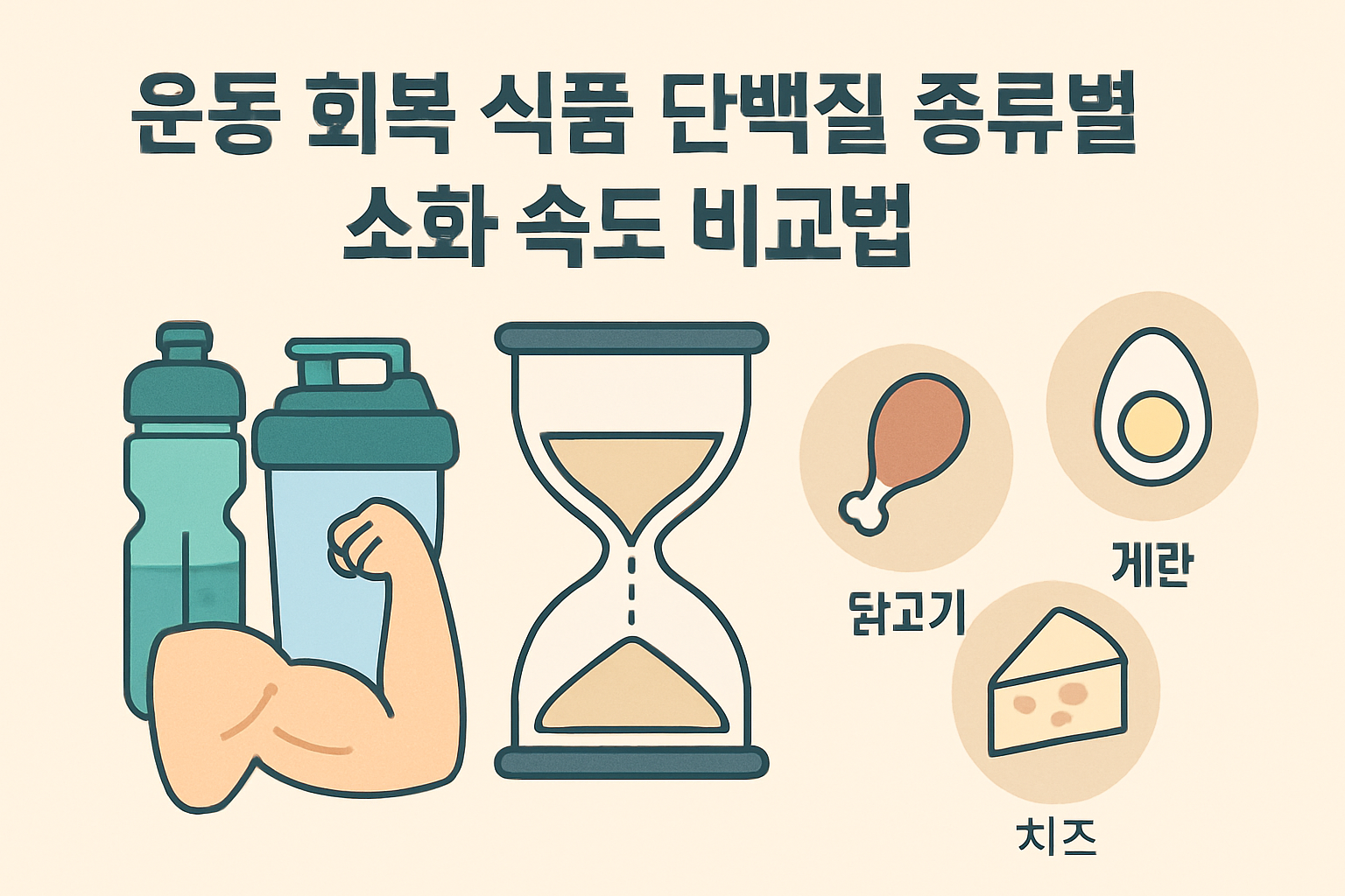운동 회복 식품 단백질 종류별 소화 속도 비교법