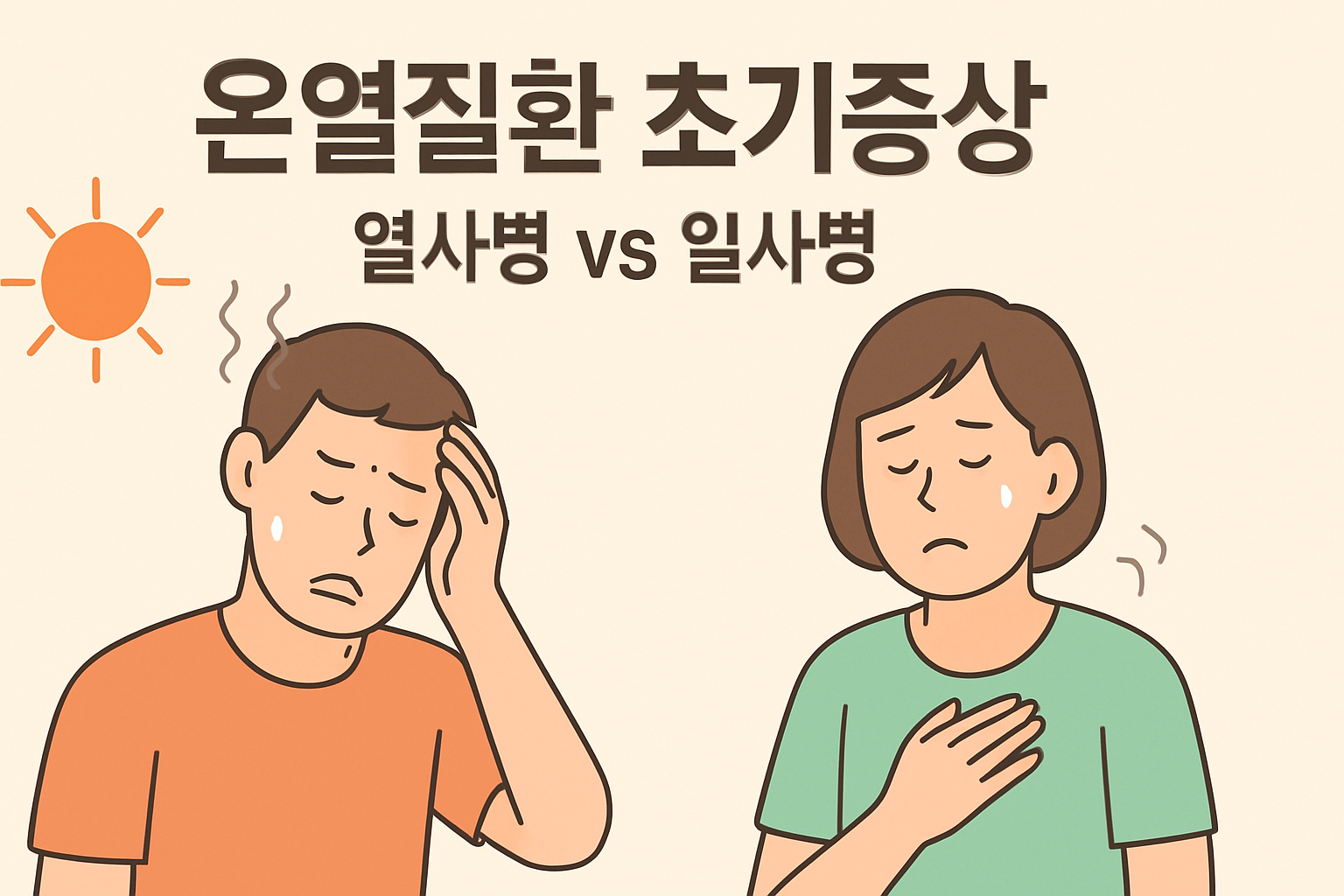 여름 두통·어지럼증, 그냥 넘기면 응급실 갑니다｜열사병 vs 일사병 구별법**