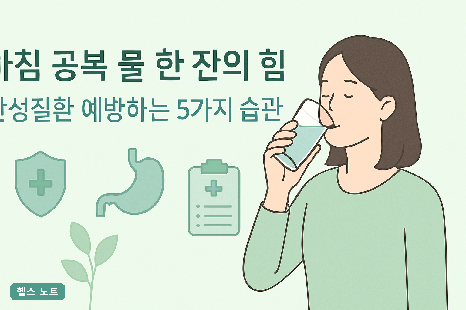 아침 공복 물 한 잔의 힘, 만성질환 예방하는 5가지 습관