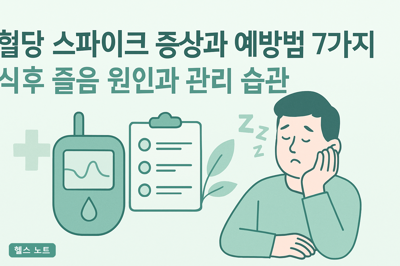 혈당 스파이크 증상과 예방법 7가지 | 식후 졸음 원인과 관리 습관