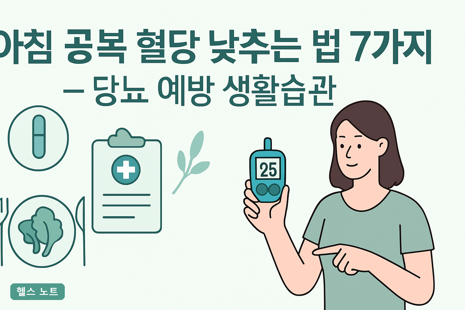 아침 공복 혈당 낮추는 법 7가지 – 당뇨 예방 생활습관