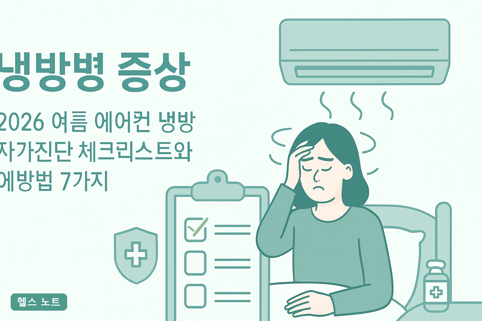 냉방병 증상 2026 여름 에어컨 냉방 자가진단 체크리스트와 예방법 7가지 병원 가야 할 위험신호 총정리**