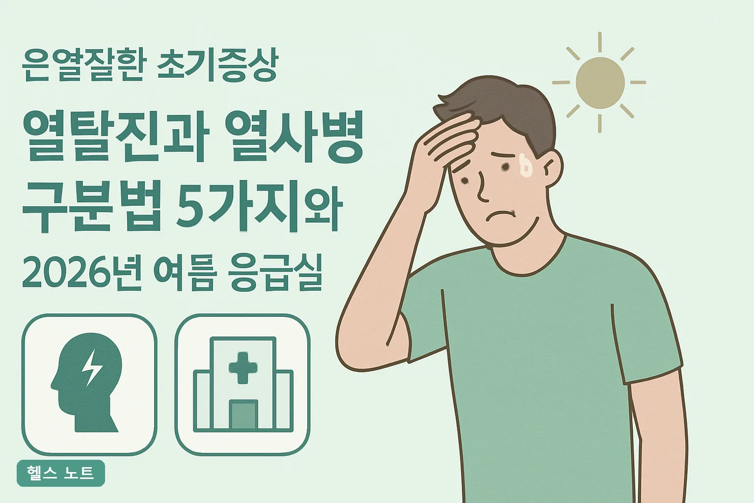 온열질환 초기증상 열탈진과 열사병 구분법 5가지와 2026년 여름 응급실 가야 할 기준