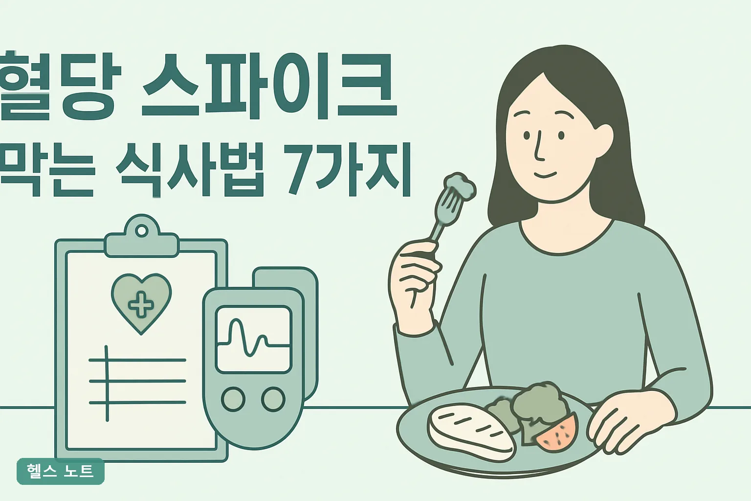혈당 스파이크 막는 식사법 7가지, 2026년 기준 식후 혈당 40mg/dL 낮추는 순서와 실천표