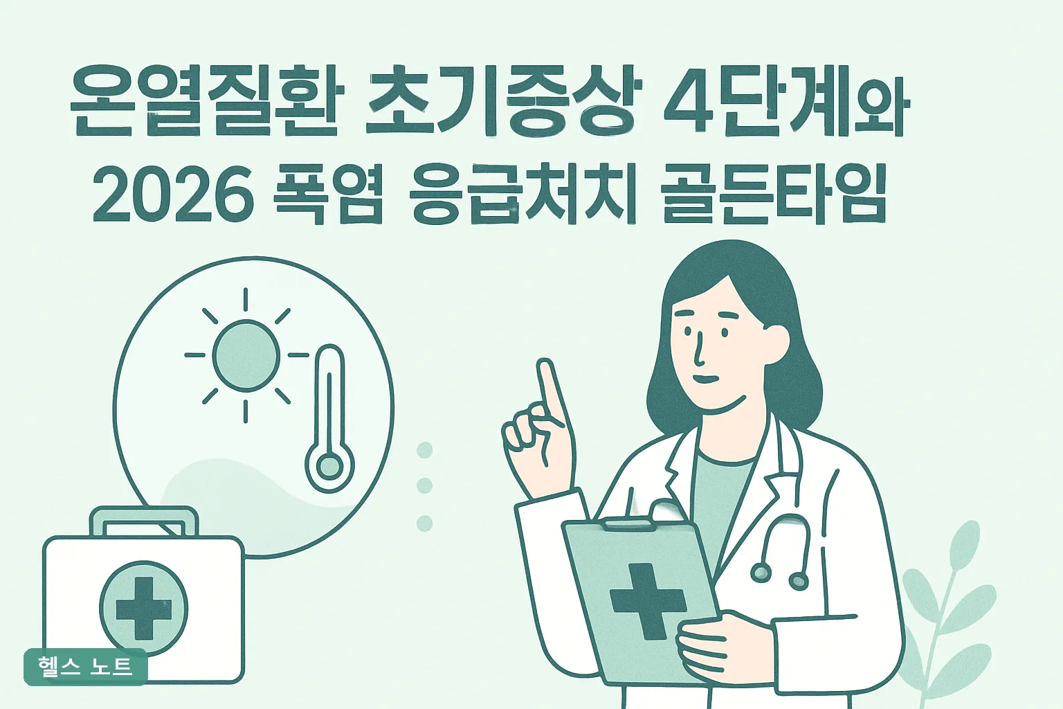 온열질환 초기증상 4단계와 2026 폭염 응급처치 골든타임 30분, 병원 가야 할 위험신호 7가지