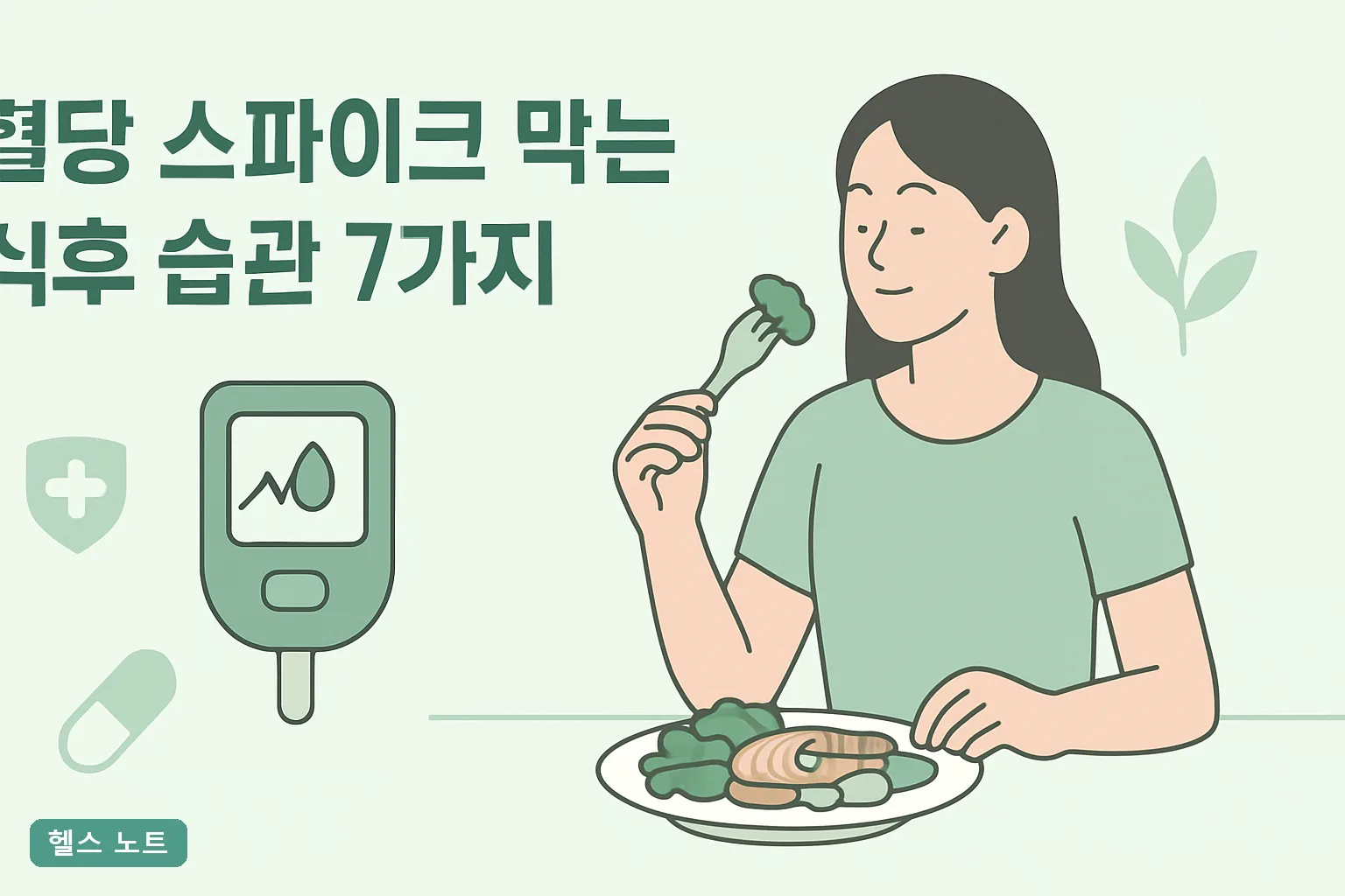 혈당 스파이크 막는 식후 습관 7가지, 2026년 기준 식후 90분 안에 혈당 40mg/dL 낮추는 실천표
