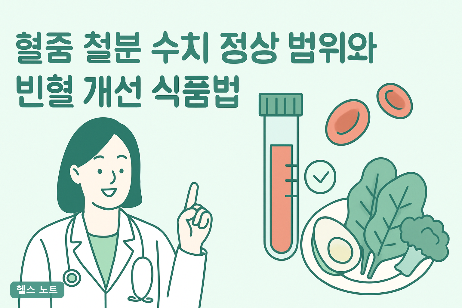 혈중 철분 수치 정상 범위와 빈혈 개선 식품법 7가지, 2026년 페리틴 기준표와 8주 회복 실천 가이드