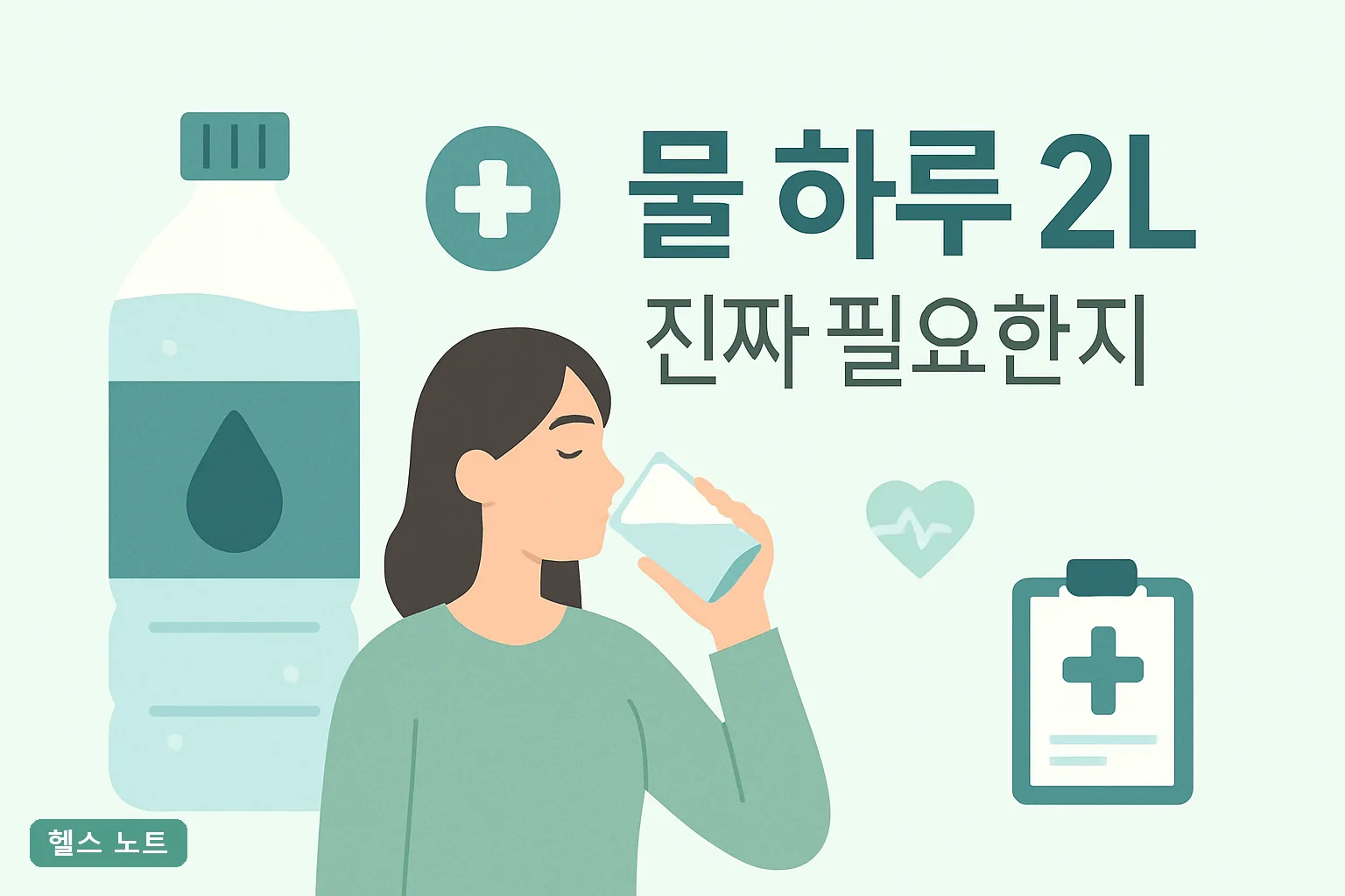 물 하루 2L 진짜 필요한지, 2026년 기준 체중별 계산법과 소변색 자가진단 7단계 총정리