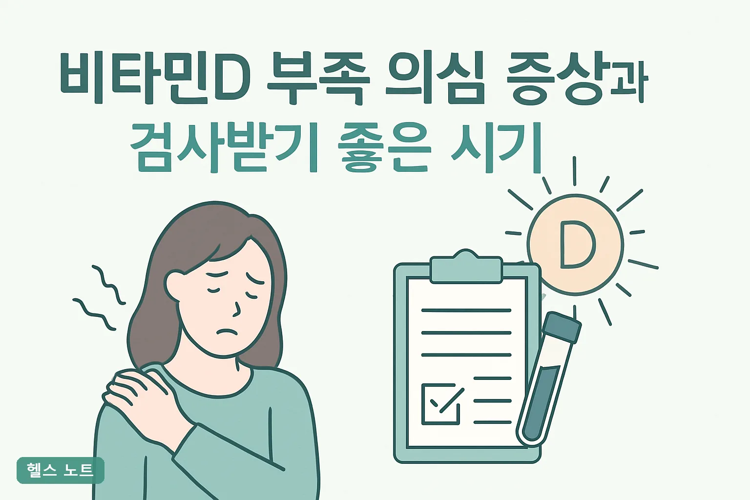 비타민D 부족 의심 증상과 검사받기 좋은 시기 7가지 신호와 2026년 기준 20ng/mL 판정표