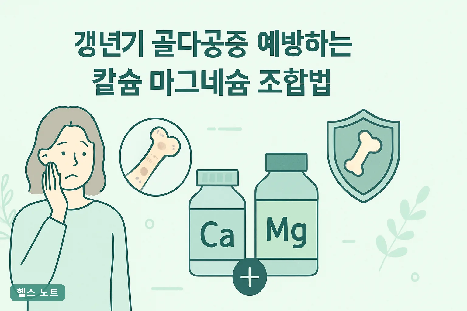 갱년기 골다공증 예방하는 칼슘 마그네슘 조합법 2026년 최신 기준 2대1 비율과 12주 실천표