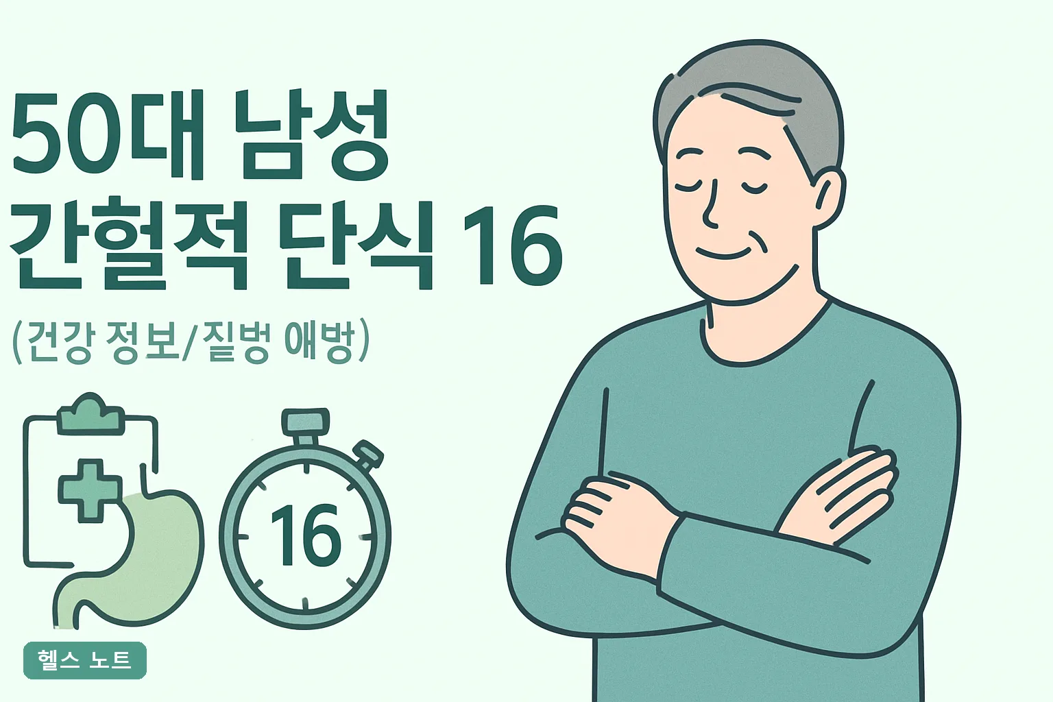 50대 남성 간헐적 단식 16:8 3개월 후기, 2026년 기준 체지방 5% 빼고 근손실 막은 실천표