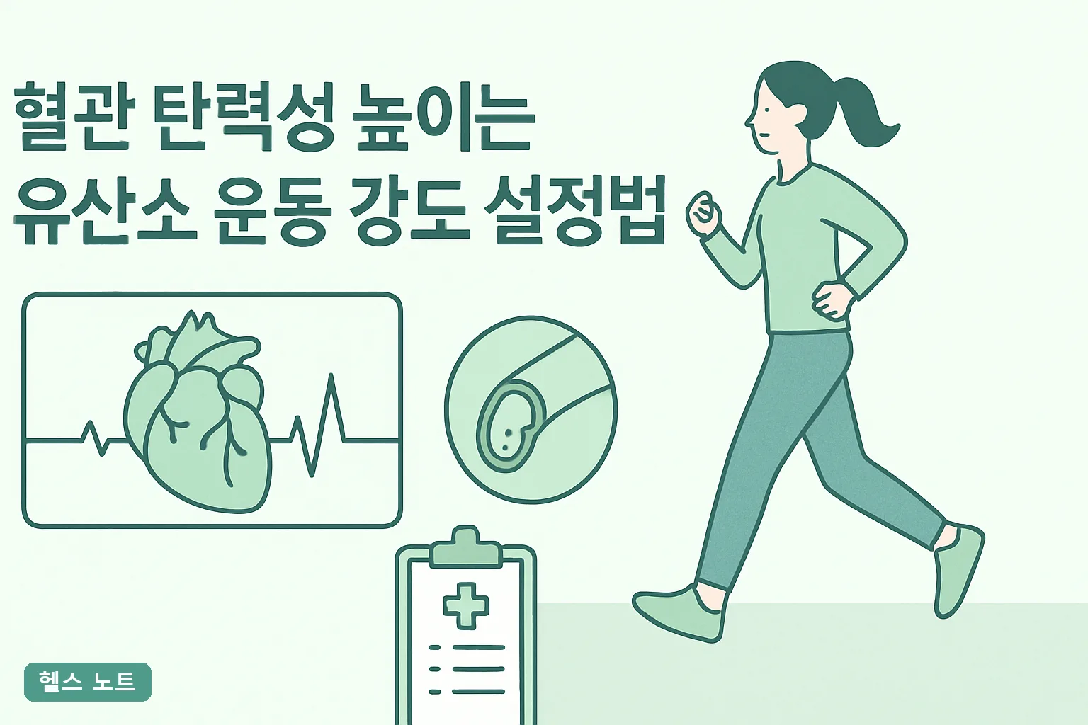 혈관 탄력성 높이는 유산소 운동 강도 설정법 7단계, 2026년 기준 최대심박수 60~70% 12주 실천표