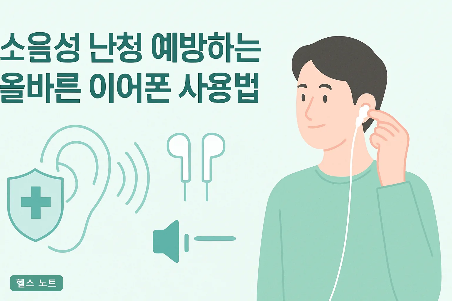 소음성 난청 예방하는 올바른 이어폰 사용법 7가지, 2026년 기준 음량 60% 하루 60분 실천표