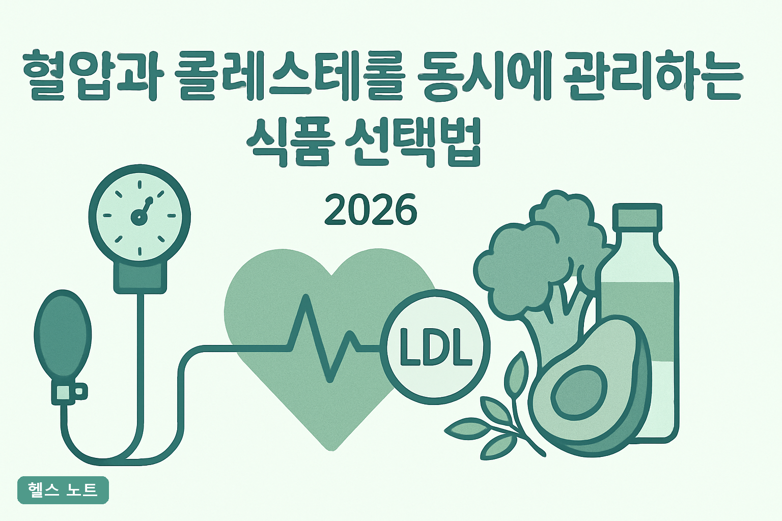 혈압과 콜레스테롤 동시에 관리하는 식품 선택법 2026, LDL 20% 낮추는 8주 실천표와 하루 식단표