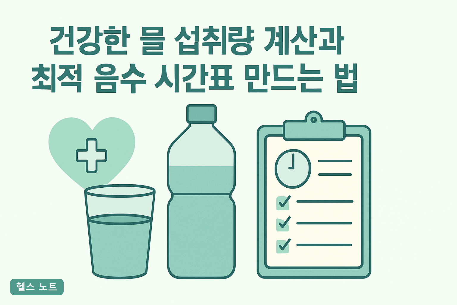 건강한 물 섭취량 계산과 최적 음수 시간표 만드는 법, 2026년 체중별 기준표와 24시간 실천표