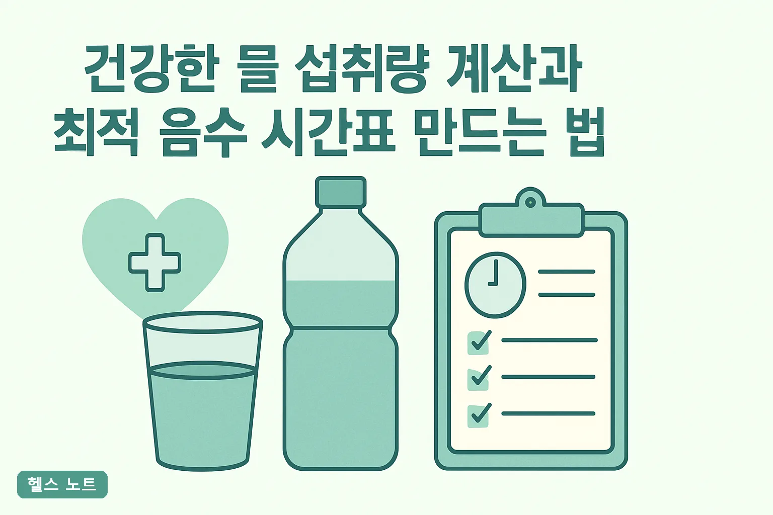 건강한 물 섭취량 계산과 최적 음수 시간표 만드는 법, 2026년 체중별 기준표와 24시간 실천표