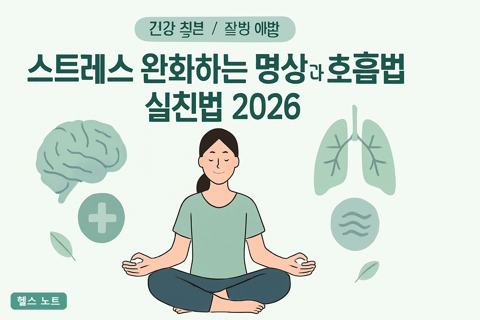 스트레스 완화하는 명상과 호흡법 실천법 2026년 최신 기준 4주 코르티솔 낮추는 하루 10분 루틴표