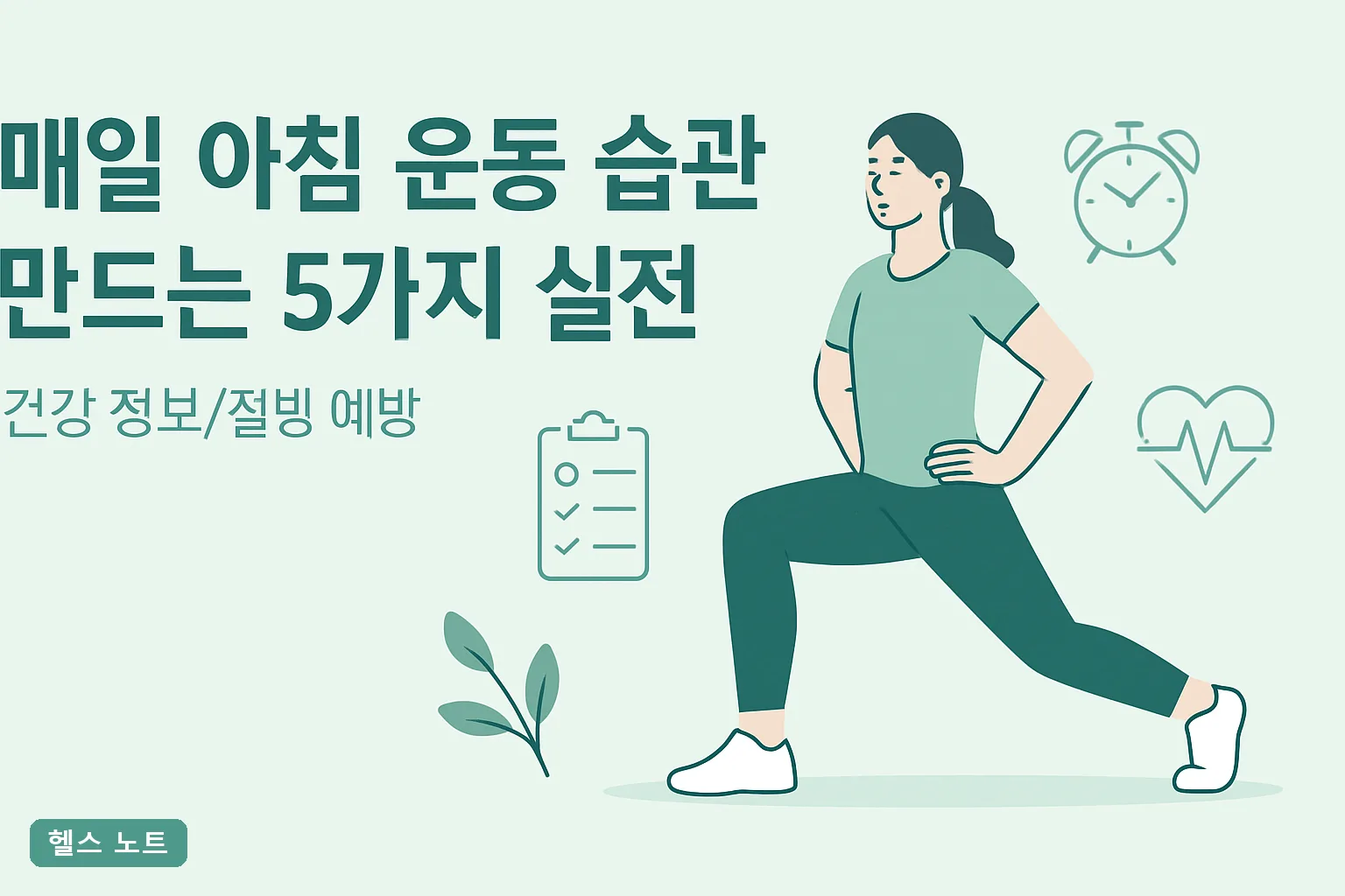 매일 아침 운동 습관 만드는 5가지 실전 방법, 2026년 기준 21일 만에 몸이 먼저 일어나는 루틴표