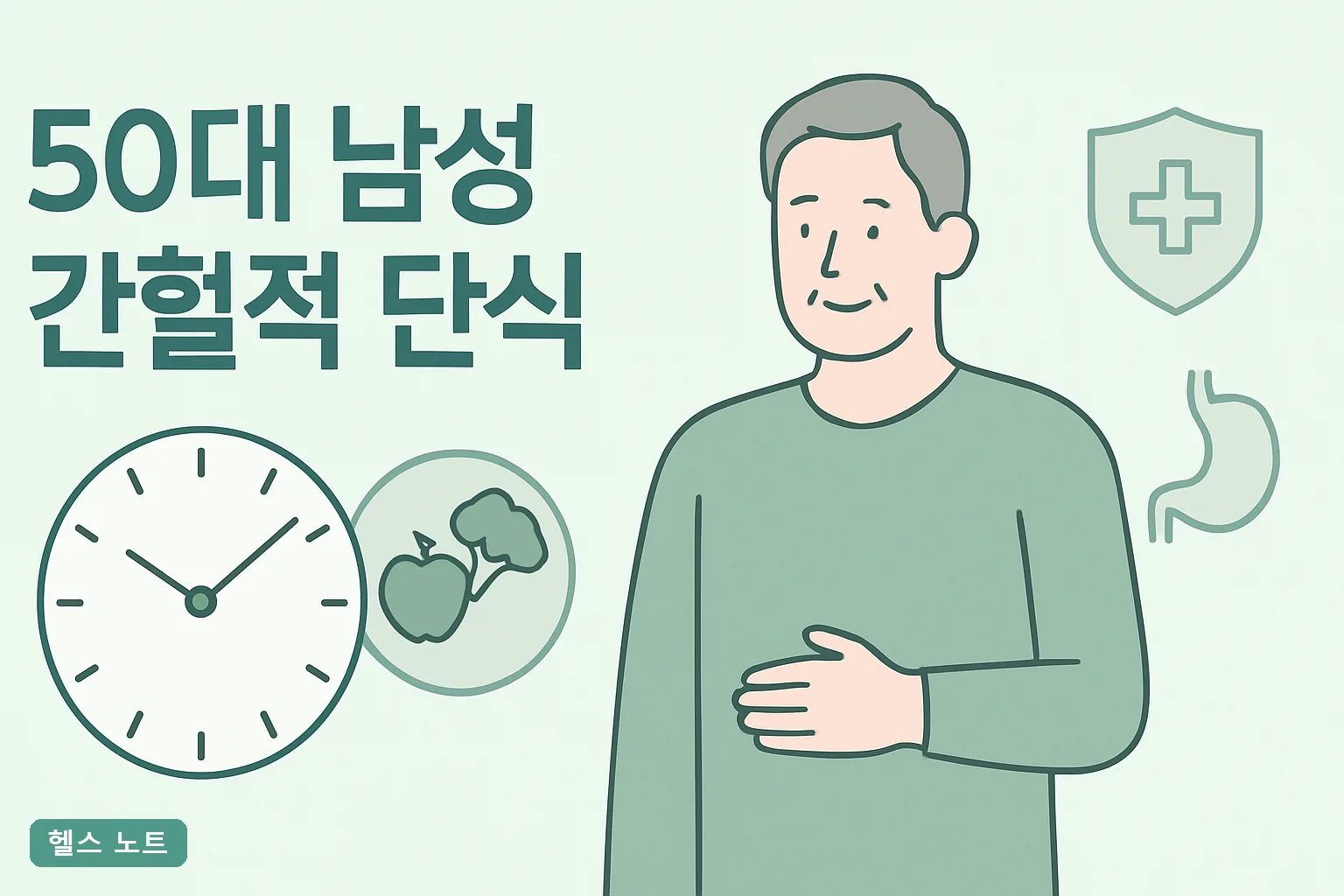 50대 남성 간헐적 단식 16:8 실천법 7단계, 2026년 근육 지키고 부작용 없이 3개월 감량 가이드