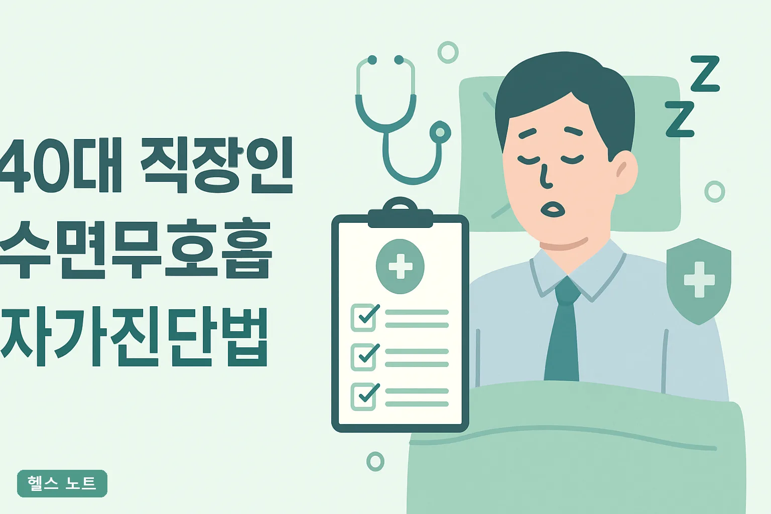 ** 40대 직장인 수면무호흡 자가진단법 7단계, 2026년 STOP-BANG 점수와 병원 갈 기준표 **